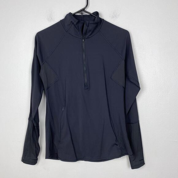 Athleta Eclipse Half Zip Pullover Reflective Running Top Long Sleeve Yoga Medium - Picture 2 of 12